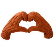 Варежки вязаные НАСВЯЗИ© шерсть/акрил Оранжевый