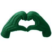 Варежки вязаные НАСВЯЗИ© шерсть/акрил Темно-зелёный