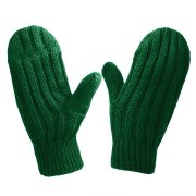 Варежки вязаные НАСВЯЗИ© шерсть/акрил Темно-зелёный