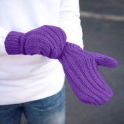 Варежки вязаные НАСВЯЗИ© шерсть/акрил Фиолетовый