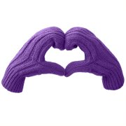 Варежки вязаные НАСВЯЗИ© шерсть/акрил Фиолетовый