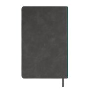 Ежедневник недатированный Muse, темно-серый, А5, с бирюзовой декоративной полосой, блок в линейку Темно-серый