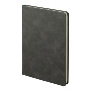 Ежедневник недатированный Muse, темно-серый, А5, с бирюзовой декоративной полосой, блок в линейку Темно-серый