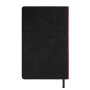 Ежедневник недатированный Muse, черный, формат А5, с декоративной красной полосой, блок в линейку Черный