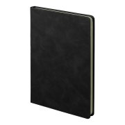 Ежедневник недатированный Muse,черный, формат А5, с декоративной серой полосой, блок в линейку Черный