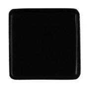 Квадратный шильдик на резинку Epoxi, черный
