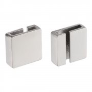 Квадратный шильдик на резинку Direct, матовый серебристый