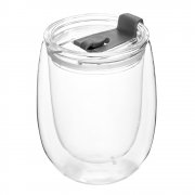 Стакан стеклянный Mango To Go, белый/чёрный арт. 56001.01.02