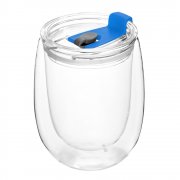 Стакан стеклянный Mango To Go, белый/синий арт. 56001.01.03