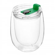 Стакан стеклянный Mango To Go, белый/зелёный арт. 56001.01.04