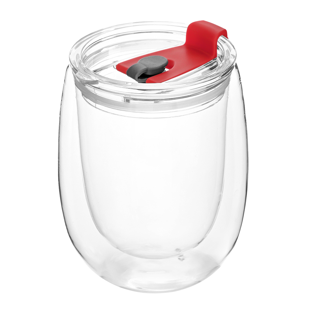 Стакан стеклянный Mango To Go, белый/красный арт. 56001.01.05 Стакан стеклянный Mango To Go, белый/красный арт. 56001.01.05