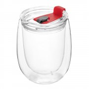 Стакан стеклянный Mango To Go, белый/красный арт. 56001.01.05
