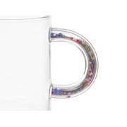 Стеклянная кружка с блестками в ручке «Feria»