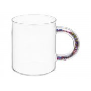 Стеклянная кружка с блестками в ручке «Feria»