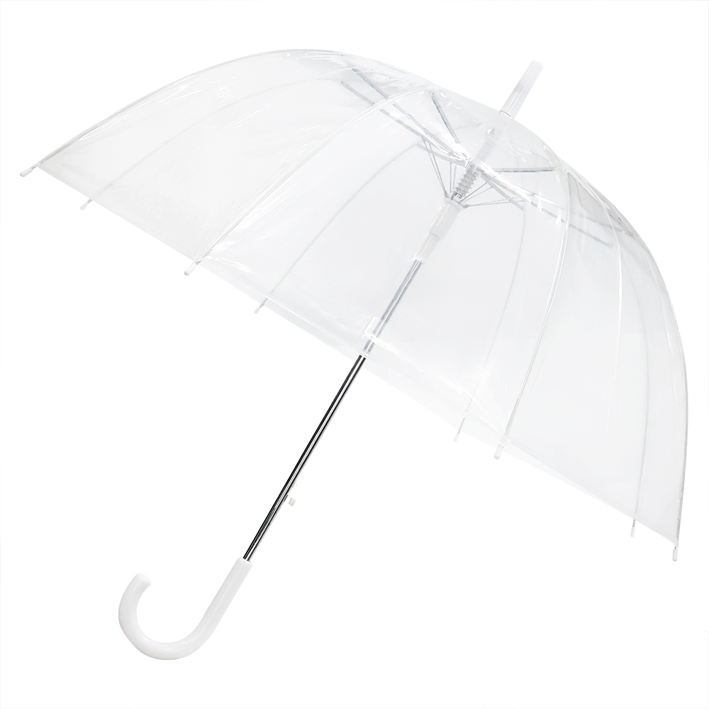 Зонт-трость Klar с прозрачным куполом, белый арт. 8018.01 Зонт-трость Klar с прозрачным куполом, белый арт. 8018.01
