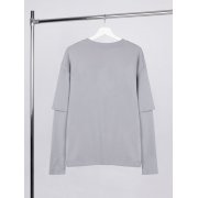 Футболка оверсайз с двойным рукавом Kosmos, светло-серая арт. 19180.10