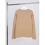 Футболка оверсайз с двойным рукавом Kosmos, бежевая арт. 19180.12