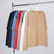 Футболка оверсайз с двойным рукавом Kosmos, бежевая арт. 19180.12