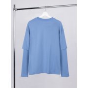 Футболка оверсайз с двойным рукавом Kosmos, синяя арт. 19180.44