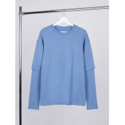 Футболка оверсайз с двойным рукавом Kosmos, синяя арт. 19180.44