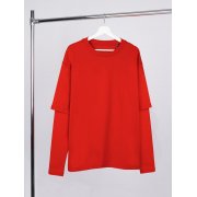 Футболка оверсайз с двойным рукавом Kosmos, красная арт. 19180.50