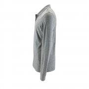 Рубашка поло мужская с длинным рукавом PERFECT LSL MEN, серый меланж арт. 02087360 Рубашка поло мужская с длинным рукавом PERFECT LSL MEN, серый меланж арт. 02087360