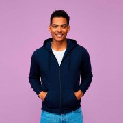 Толстовка мужская на молнии с капюшоном STONE 260 Темно-синий арт. 701714.319