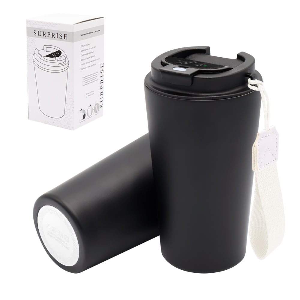 Термокружка Surprise To Go с индикатором, чёрная/белая арт. 5052.02.01 Термокружка Surprise To Go с индикатором, чёрная/белая арт. 5052.02.01