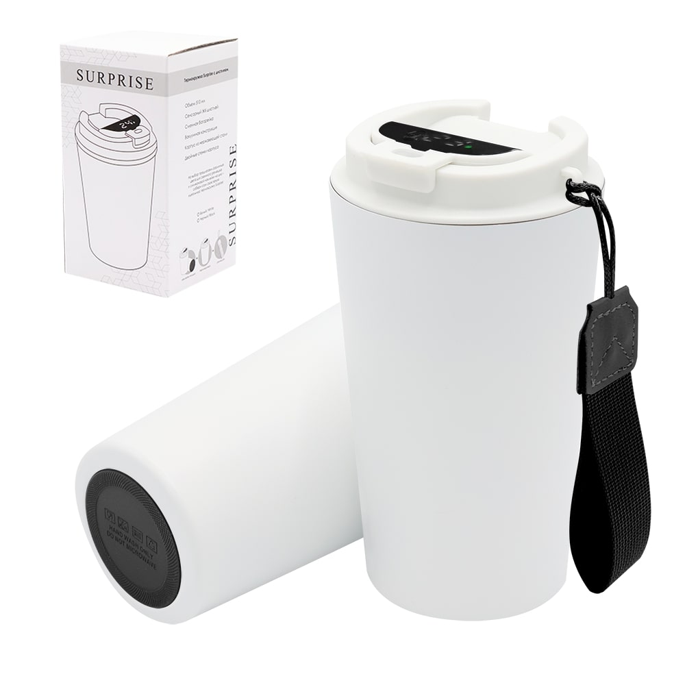 Термокружка Surprise To Go с индикатором, белая/чёрная арт. 5052.01.02 Термокружка Surprise To Go с индикатором, белая/чёрная арт. 5052.01.02