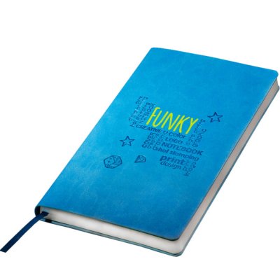 Ежедневник недатированный "FunkyPlan", 130*210 мм, голубой, серый форзац, блок-линейка Голубой