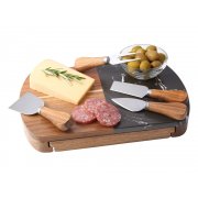 Набор для сыра в подарочной коробке из акации и мрамора «Date»