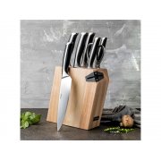 Набор из 5 кухонных ножей, ножниц и блока для ножей с ножеточкой «URSA»