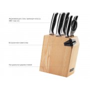 Набор из 5 кухонных ножей, ножниц и блока для ножей с ножеточкой «URSA»