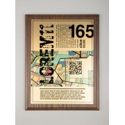 Плакетка Plaque XL, венге с золотистой пластиной