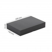 Подарочная коробка без ложемента (крышка-дно, 20 х h 3,5 х 14 см) черный