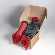 Набор подарочный COLD NIGHT: шарф и шапка, термокружка; красный Красный арт. 39534/08