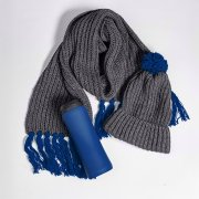 Набор подарочный COLD NIGHT: шарф и шапка, термокружка; синий Синий арт. 39534/24