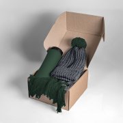 Набор подарочный COLD NIGHT: шарф и шапка, термокружка; темно-зеленый Темно-зелёный арт. 39534/17