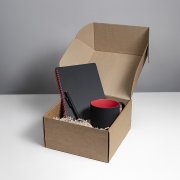 Набор подарочный FLAME: блокнот, ручка, кружка; черный/красный Черный арт. 39536/35/08