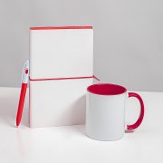 Набор подарочный WHITE VEIL: блокнот, ручка, кружка; белый/красный Белый арт. 39532/01/08