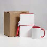 Набор подарочный WHITE VEIL: блокнот, ручка, кружка; белый/красный Белый арт. 39532/01/08