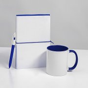 Набор подарочный WHITE VEIL: блокнот, ручка, кружка; белый/темно-синий Белый арт. 39532/01/26