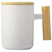 Кружка с ручкой и крышкой из каучукового дерева «Jeny»