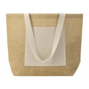 Сумка Jute джутовая с широким дном и карманом