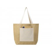 Сумка Jute джутовая с широким дном и карманом