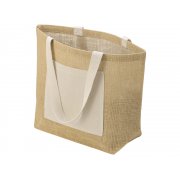 Сумка Jute джутовая с широким дном и карманом