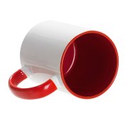 Кружка для сублимации, 330 мл, d=82 мм, стандарт А, белая, красная внутри, красная ручка Красный