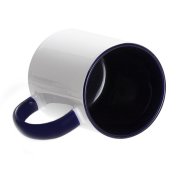 Кружка для сублимации, 330 мл, d=82 мм, стандарт А, белая, синяя внутри, синяя ручка Синий