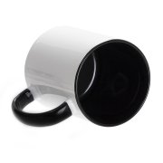 Кружка для сублимации, 330 мл, d=82 мм, стандарт А, белая, черная внутри, черная ручка Черный