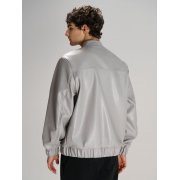 Бомбер из искусственной кожи Univer, серый